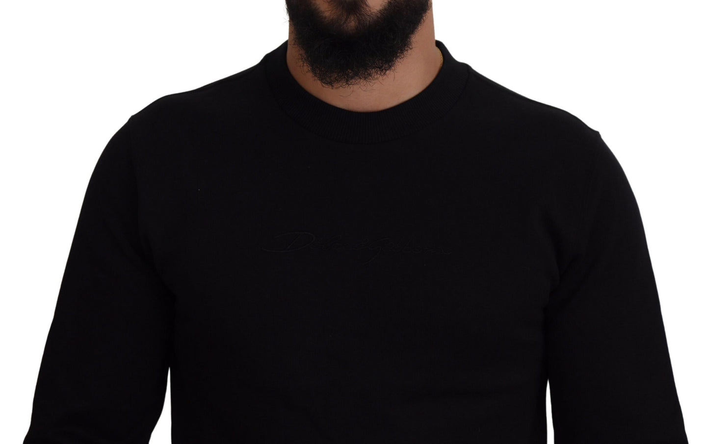 Dolce & Gabbana Elegant Black Cotton Pullover Sweater