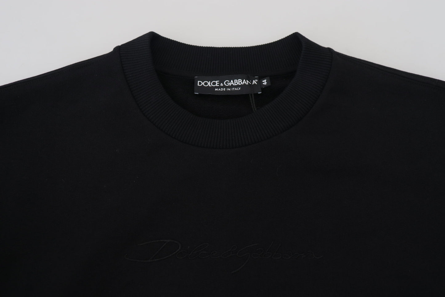 Dolce & Gabbana Elegant Black Cotton Pullover Sweater