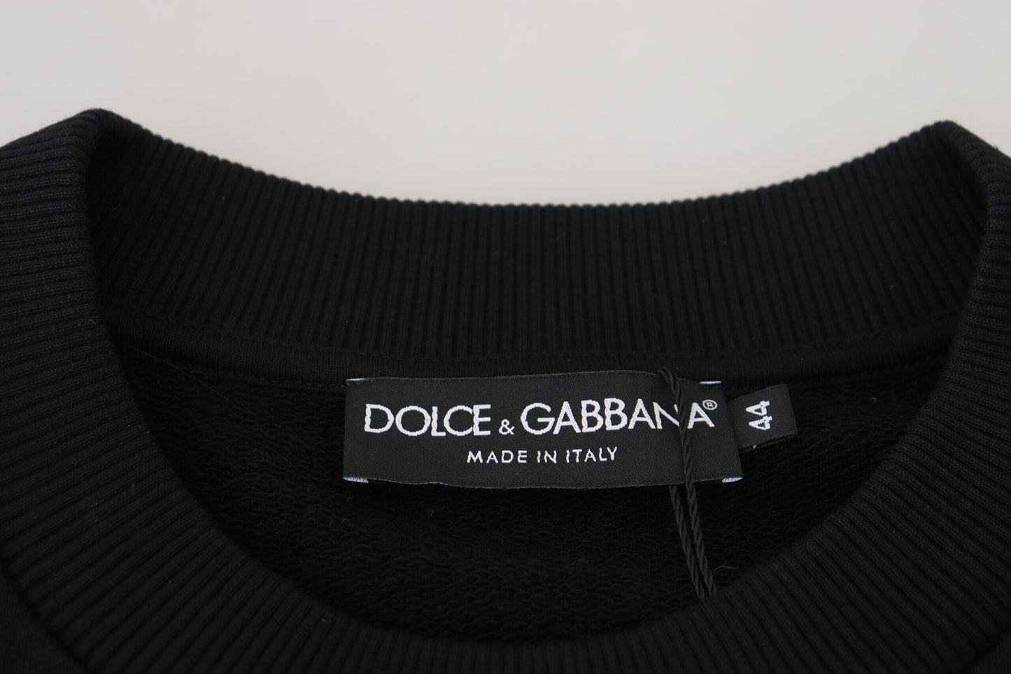 Dolce & Gabbana Elegant Black Cotton Pullover Sweater