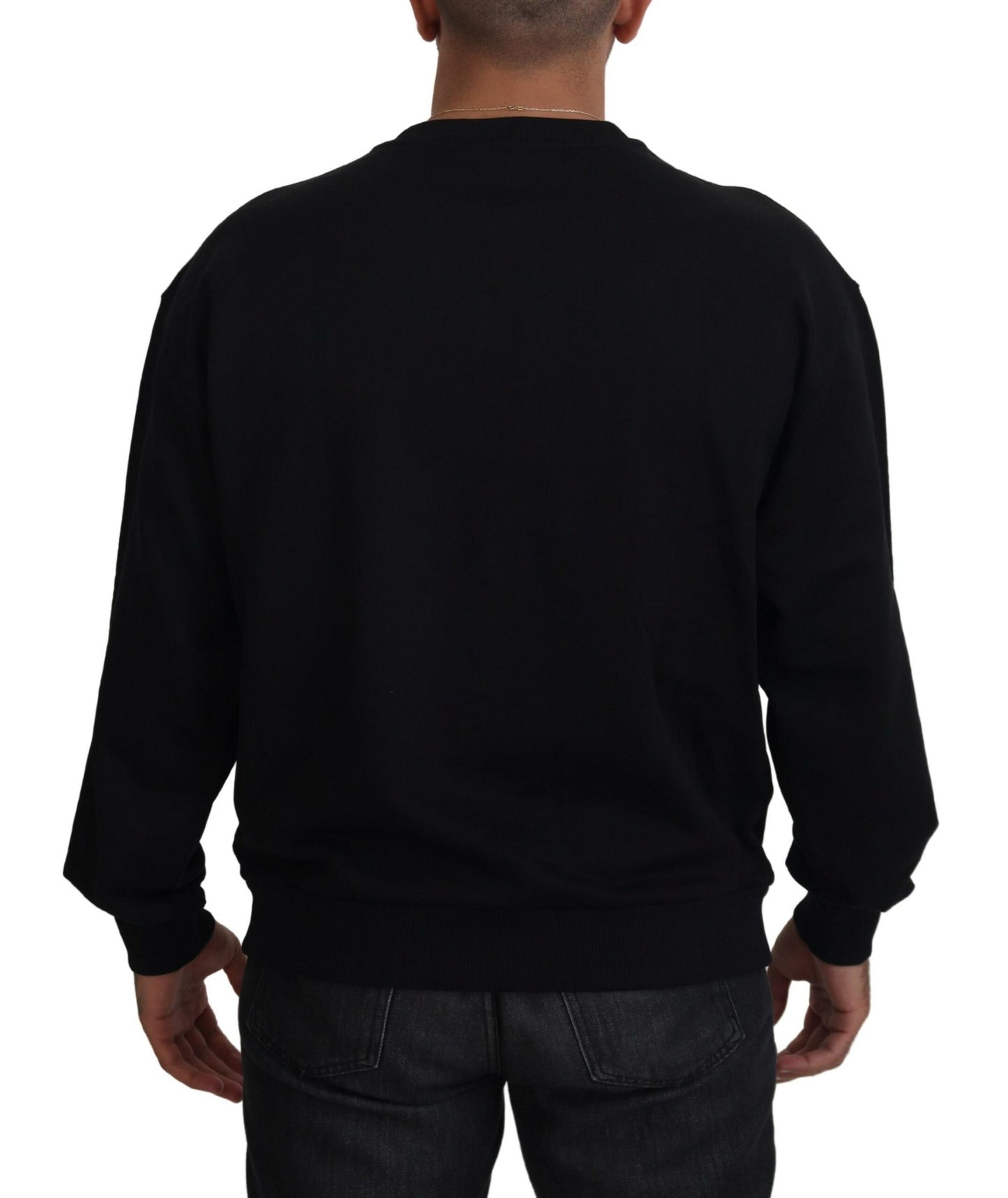 Dolce & Gabbana Elegant Black Cotton Pullover Sweater