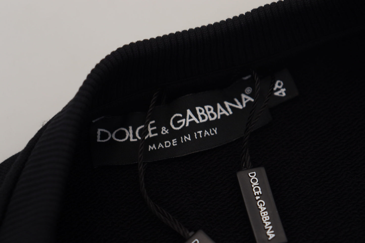 Dolce & Gabbana Elegant Black Cotton Pullover Sweater