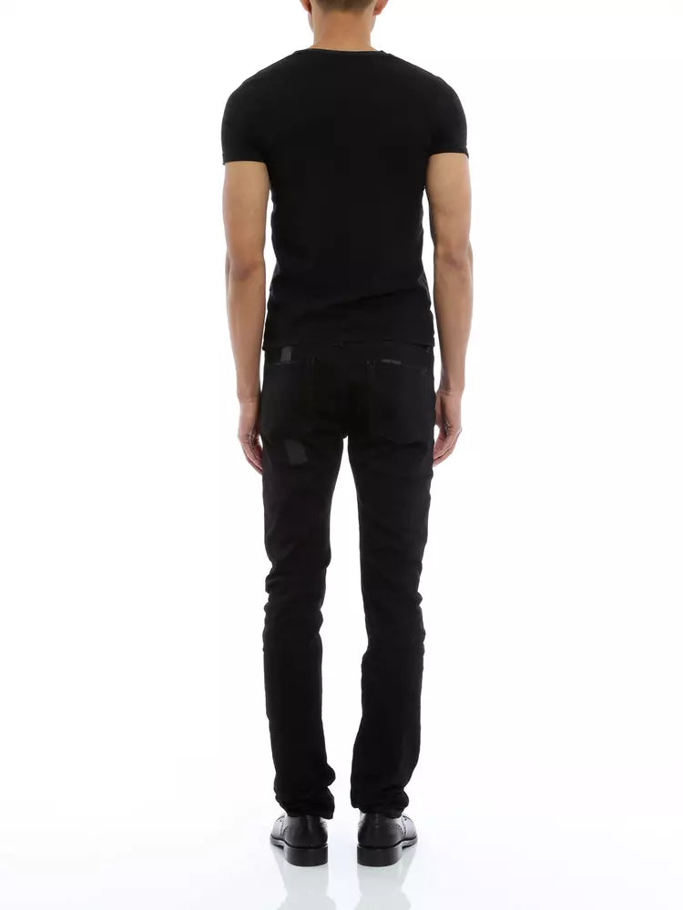 Marcelo Burlon Sleek Black Skinny Jeans with Signature Detailing