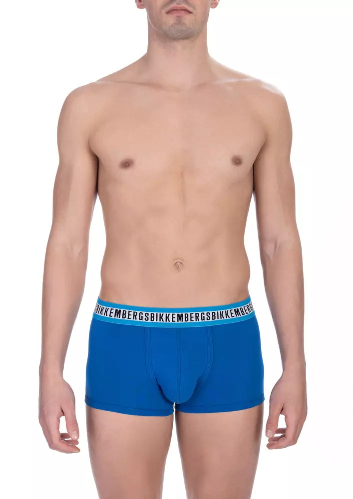 Bikkembergs Blue Cotton Men Trunk