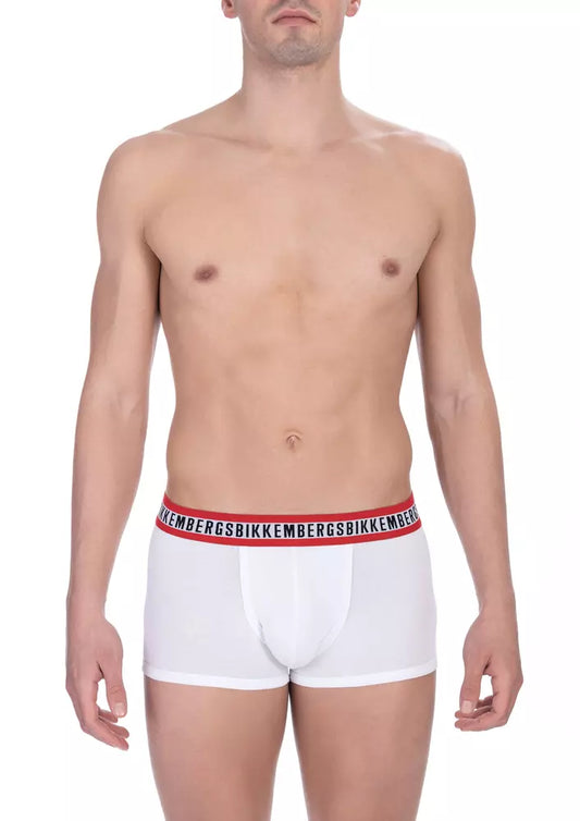 Bikkembergs White Cotton Men's Trunk Pack