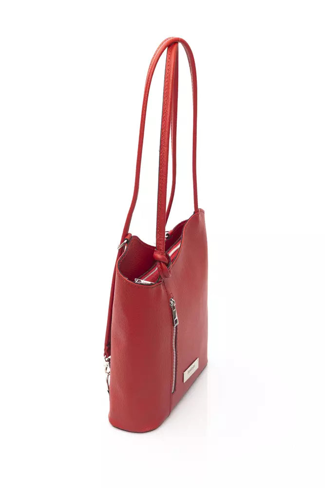 Baldinini Trend Red Leather Women Shoulder Bag