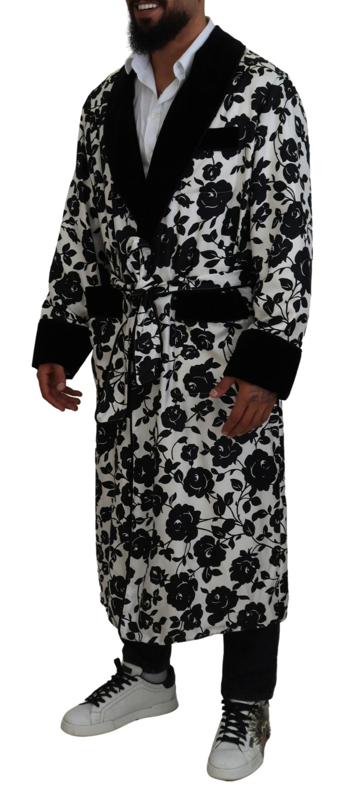 Dolce & Gabbana Elegant Floral Silk Blend Robe