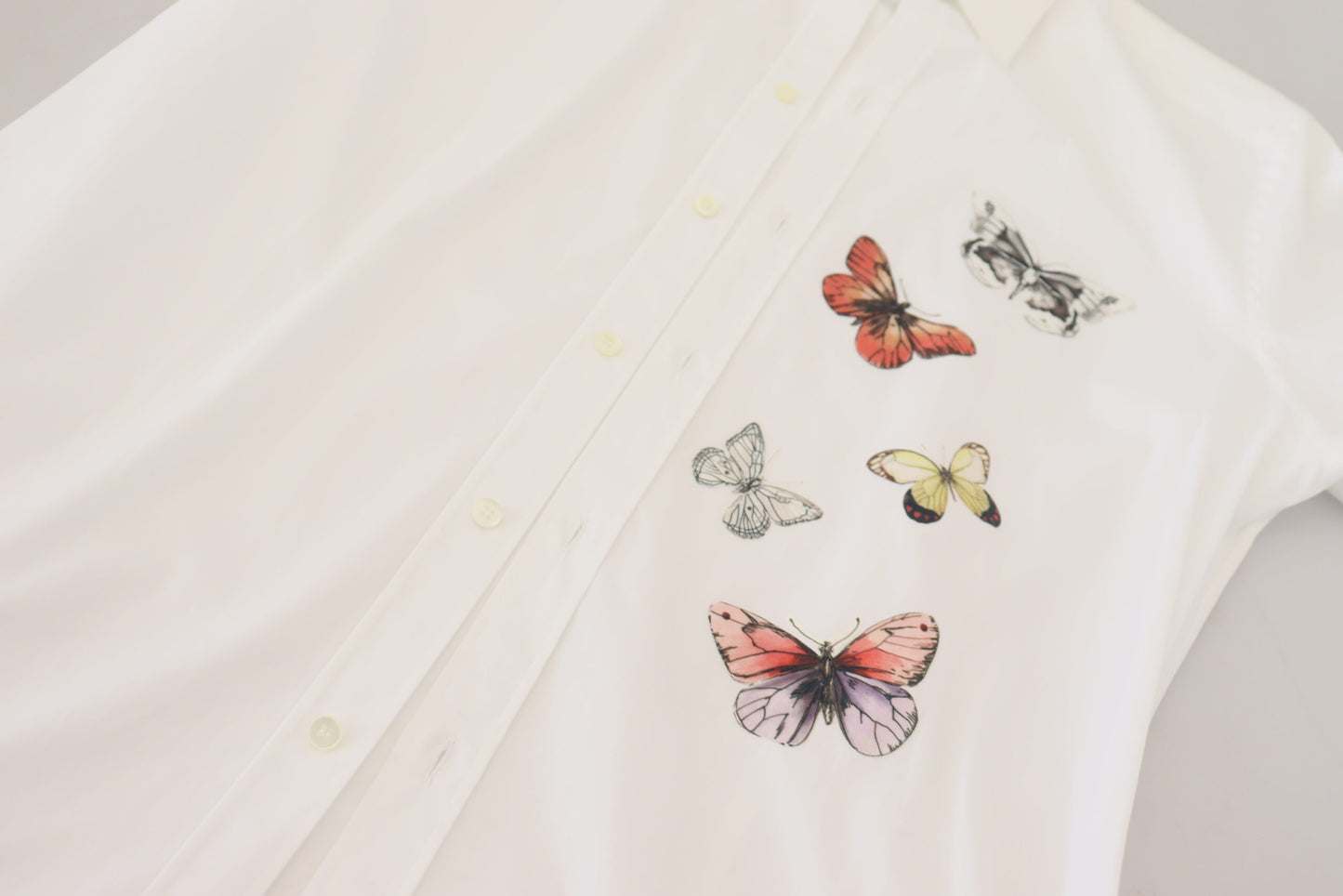 Dolce & Gabbana Elegant Butterfly Print Dress Shirt