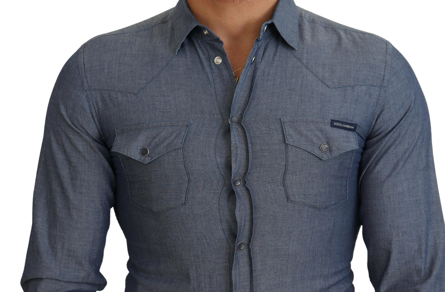 Dolce & Gabbana Elegant Casual Blue Cotton Shirt