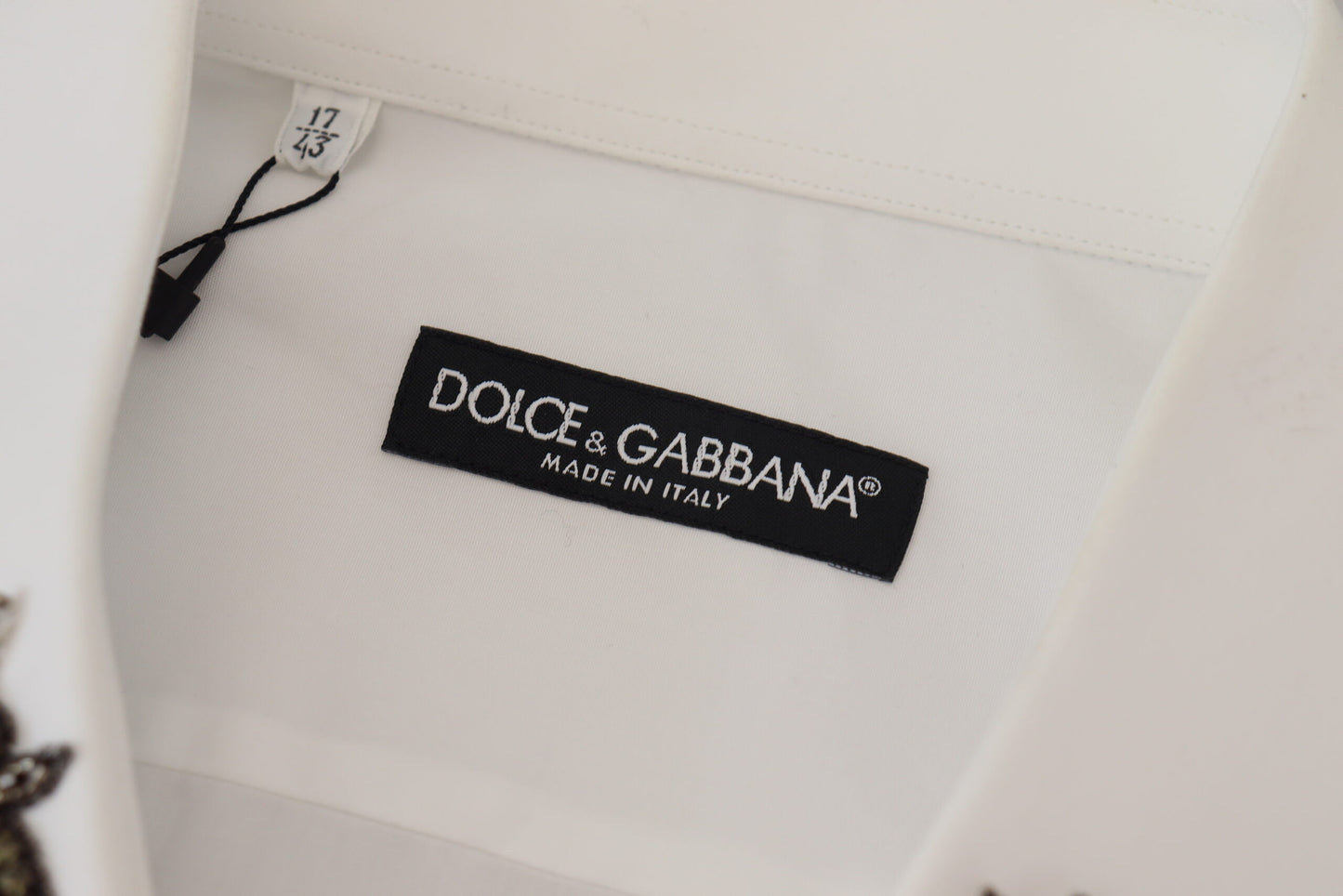 Dolce & Gabbana Elegant Embellished White Cotton Shirt