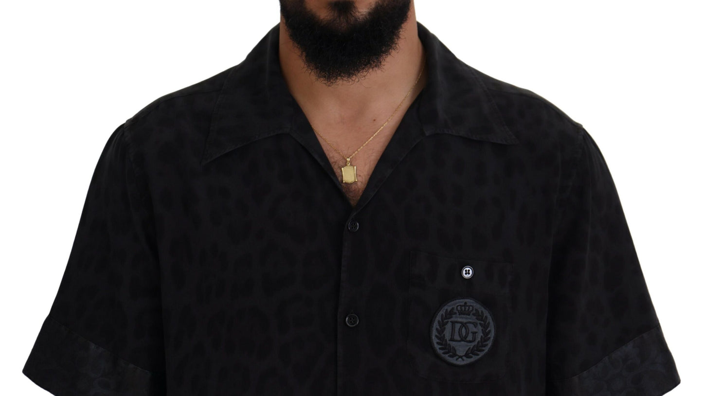 Dolce & Gabbana Elegant Silk Black Casual Shirt