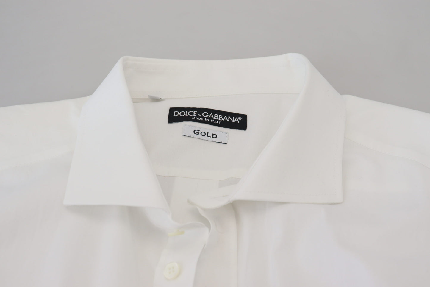 Dolce & Gabbana Elegant White Gold-Embellished Shirt