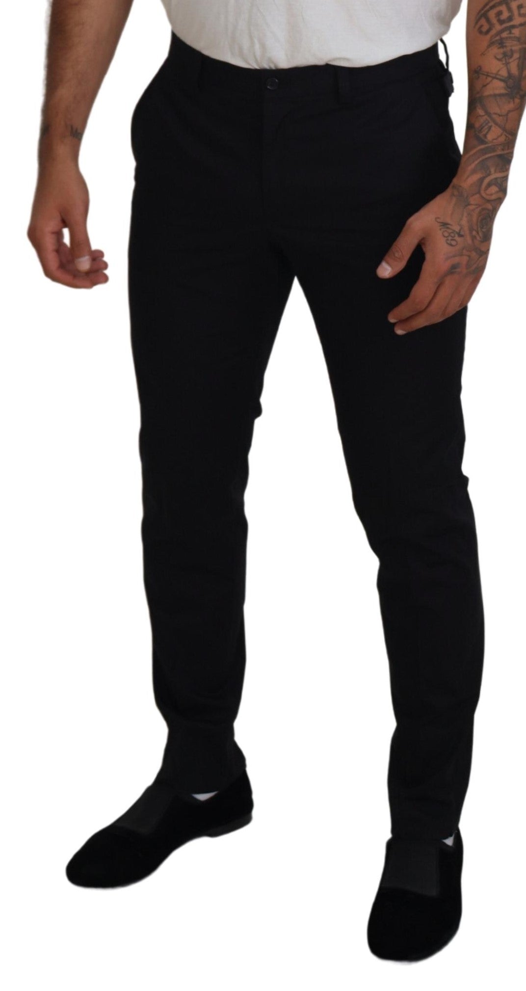 Dolce & Gabbana Elegant Black Dress Chinos for Men