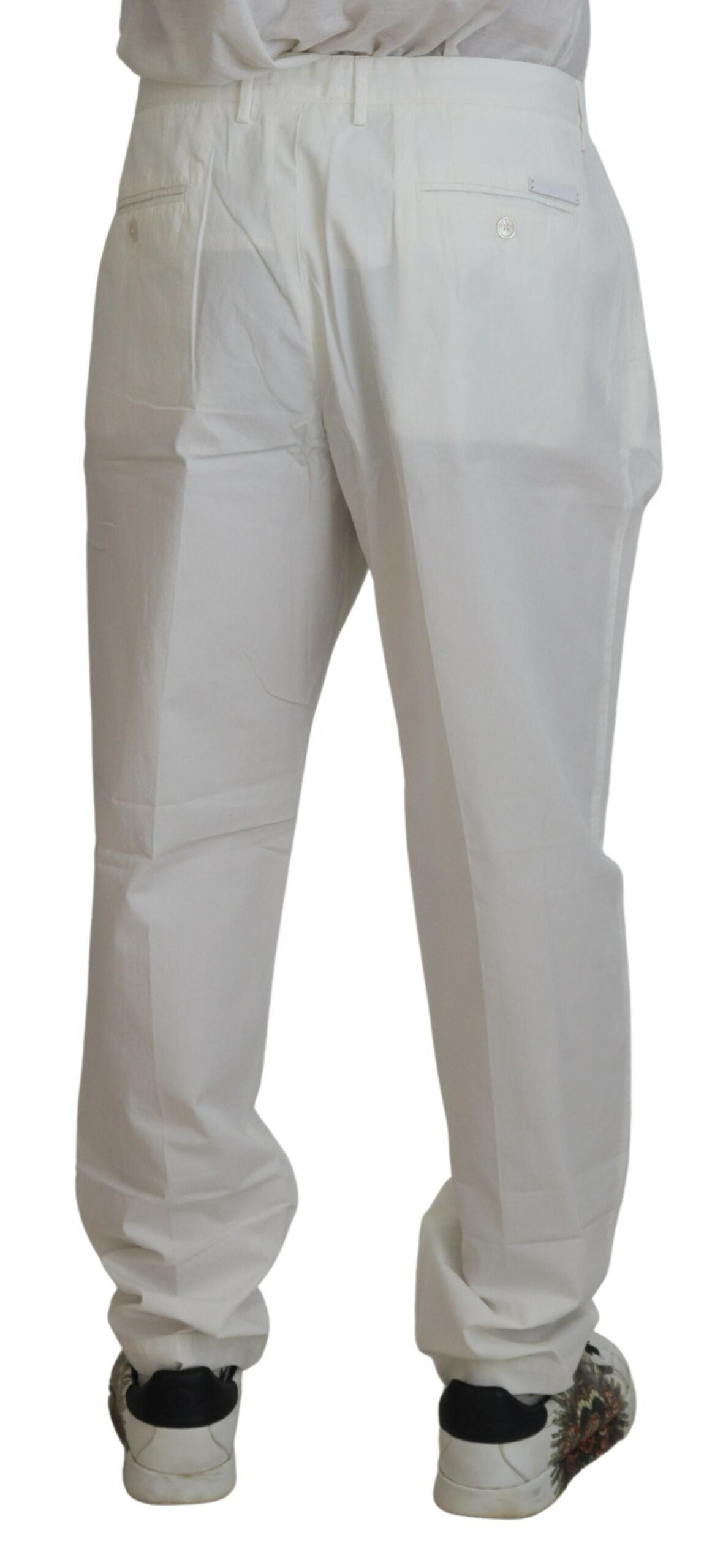 Dolce & Gabbana Elegant White Cotton Chino Dress Pants