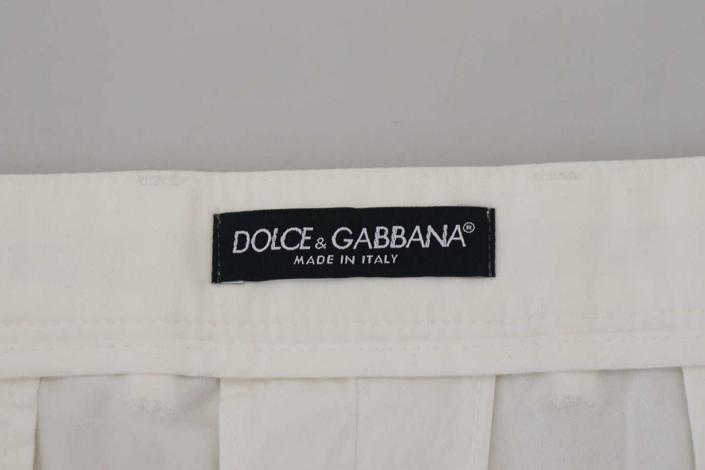 Dolce & Gabbana Elegant White Cotton Chino Dress Pants