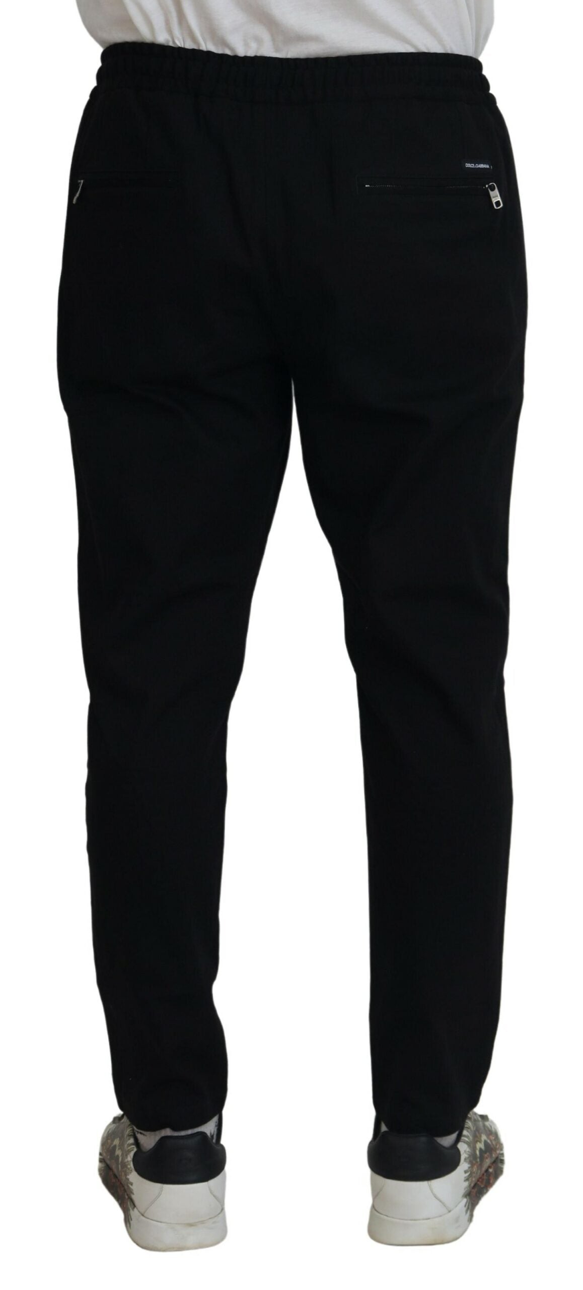 Dolce & Gabbana Elegant Black Jogger Pants with Logo Detail