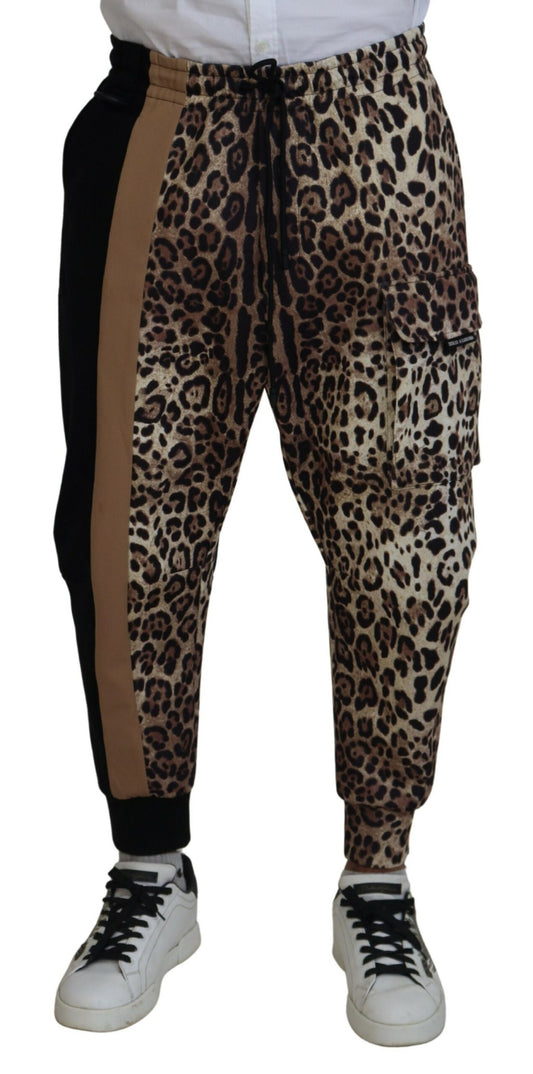 Dolce & Gabbana Multicolor Leopard Jogger Cargo Pants