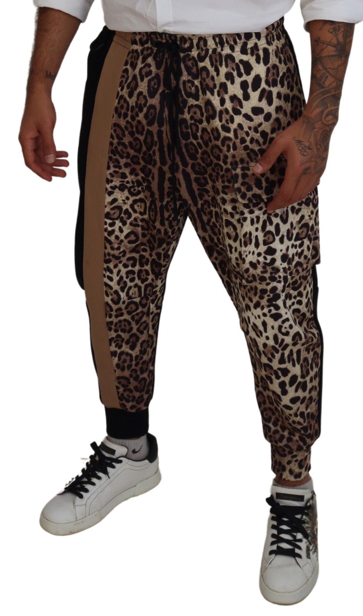 Dolce & Gabbana Multicolor Leopard Jogger Cargo Pants