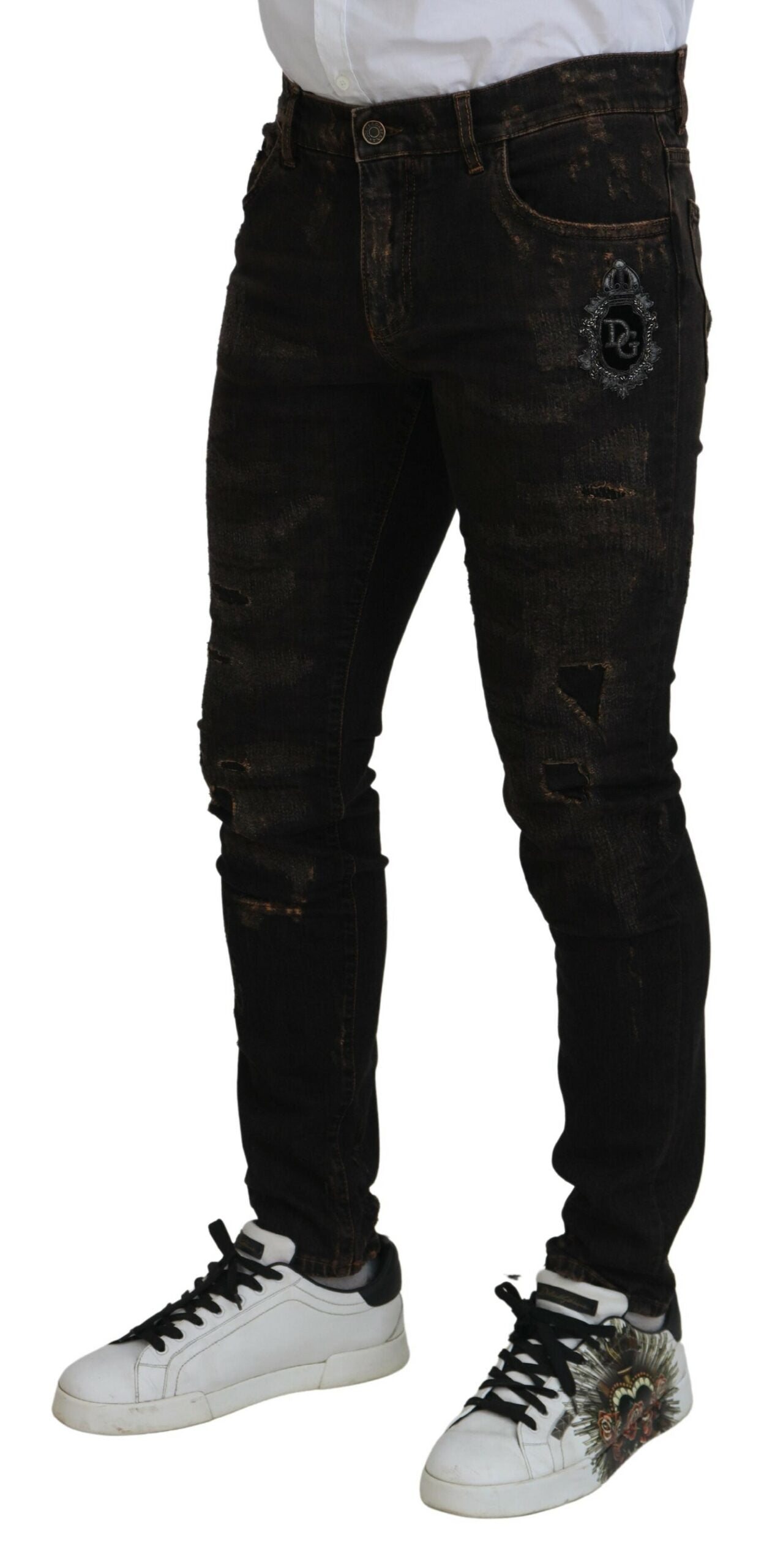 Dolce & Gabbana Elegant Skinny Brown Denim Jeans