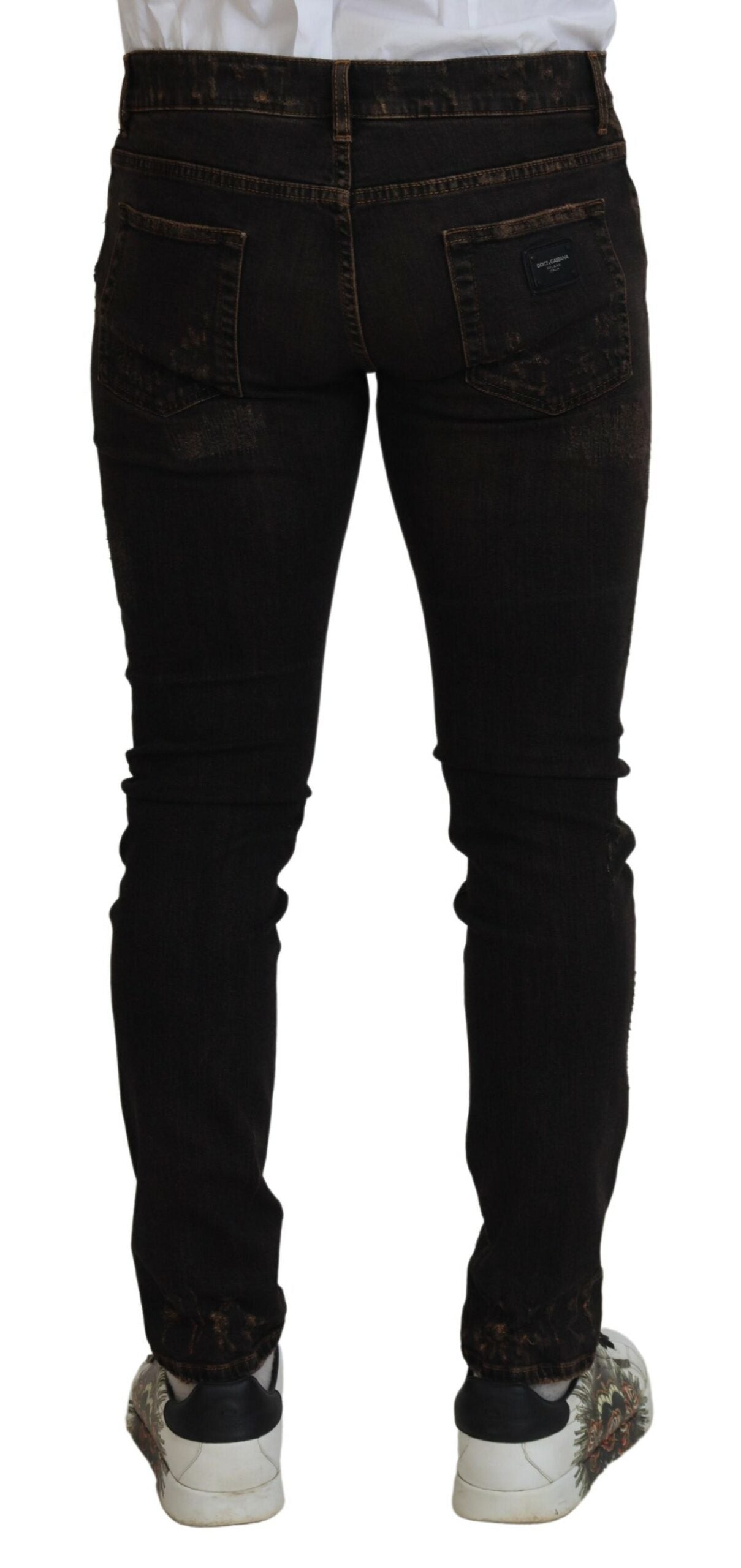 Dolce & Gabbana Elegant Skinny Brown Denim Jeans