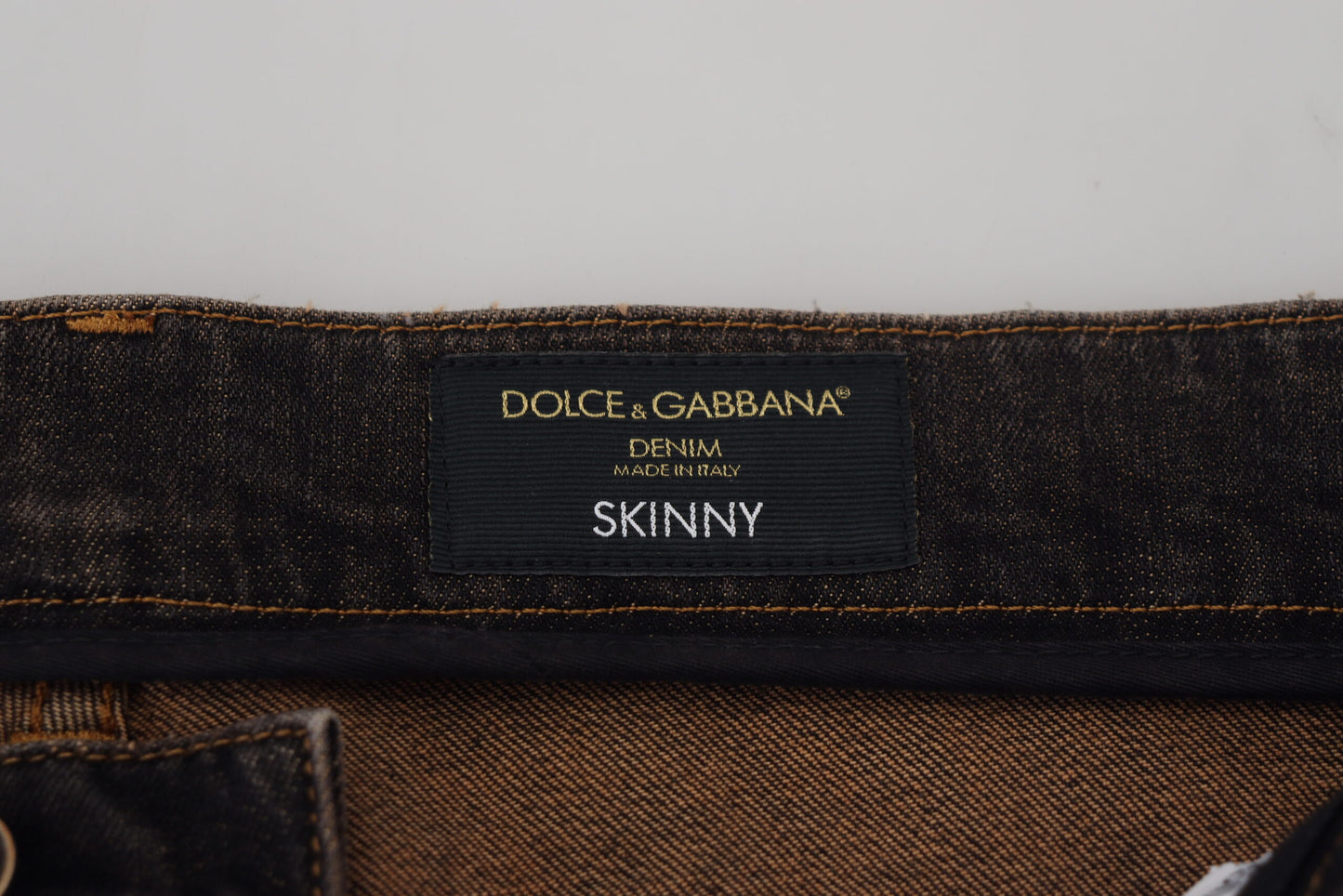 Dolce & Gabbana Elegant Skinny Brown Denim Jeans