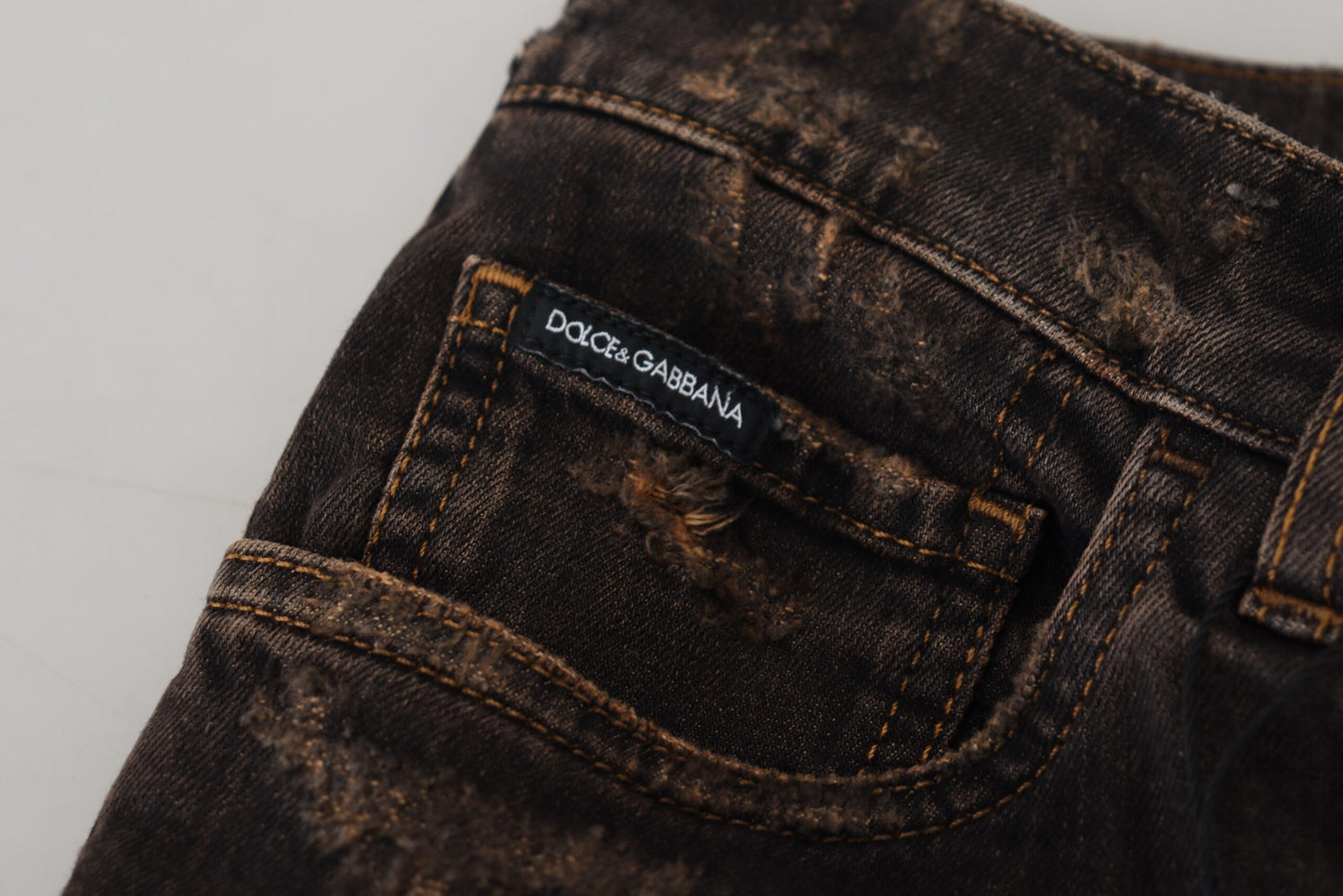 Dolce & Gabbana Elegant Skinny Brown Denim Jeans