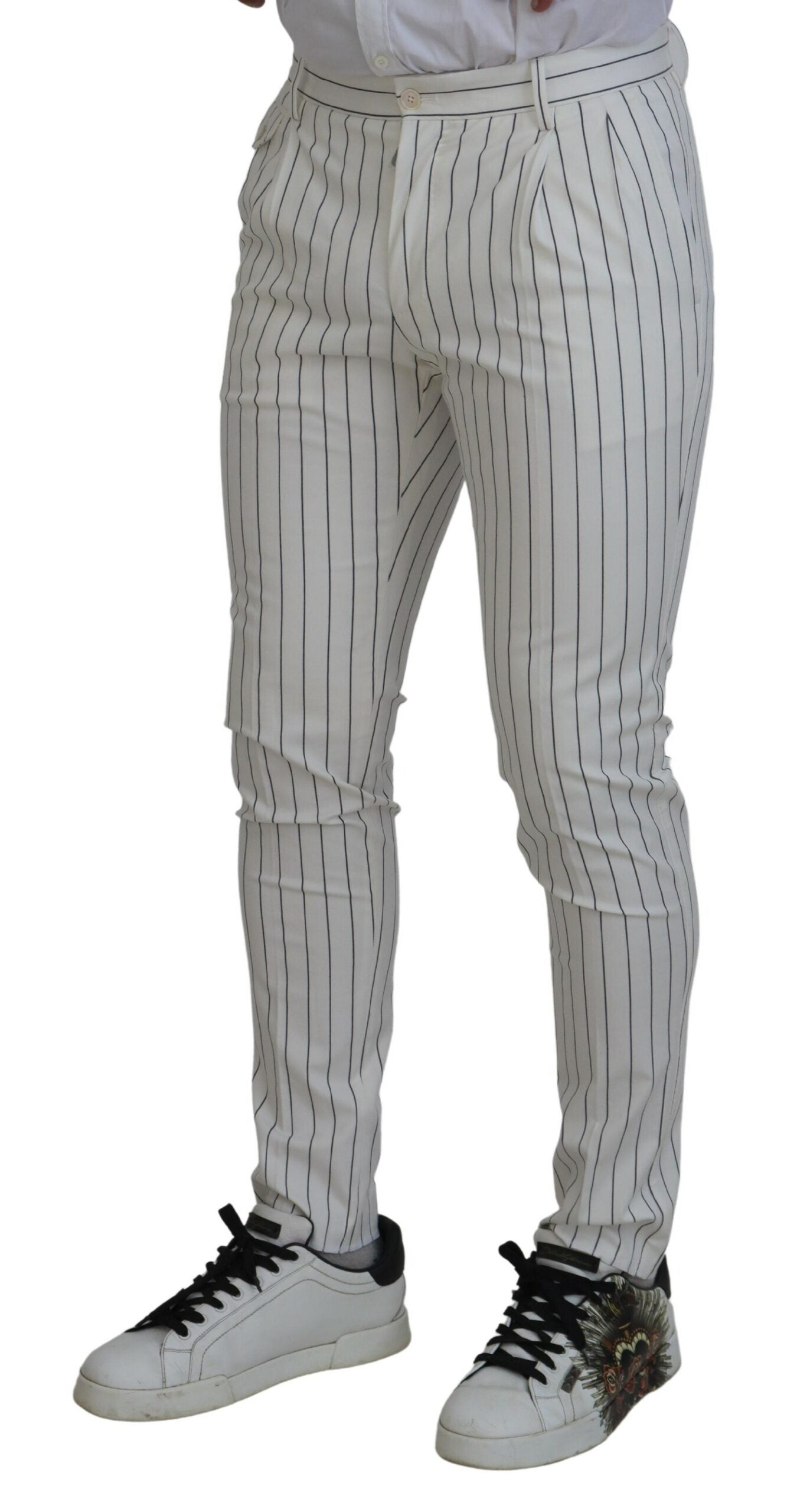 Dolce & Gabbana Elegant Striped Chino Pants for the Modern Man