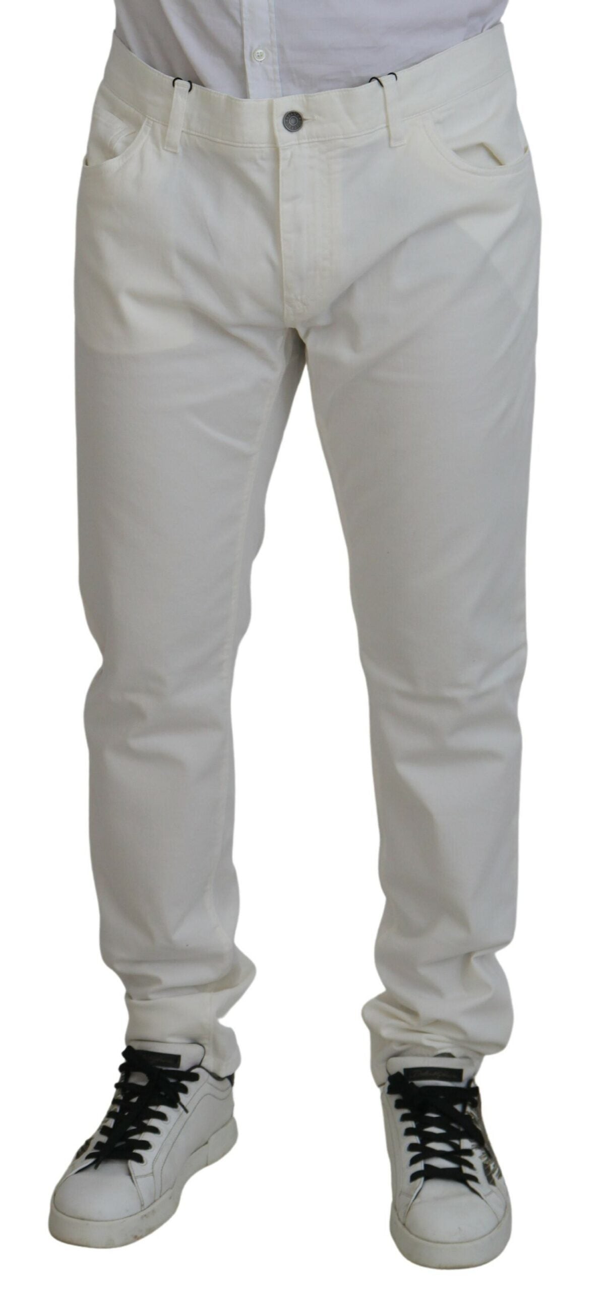 Dolce & Gabbana Elegant White Cotton Elastane Jeans