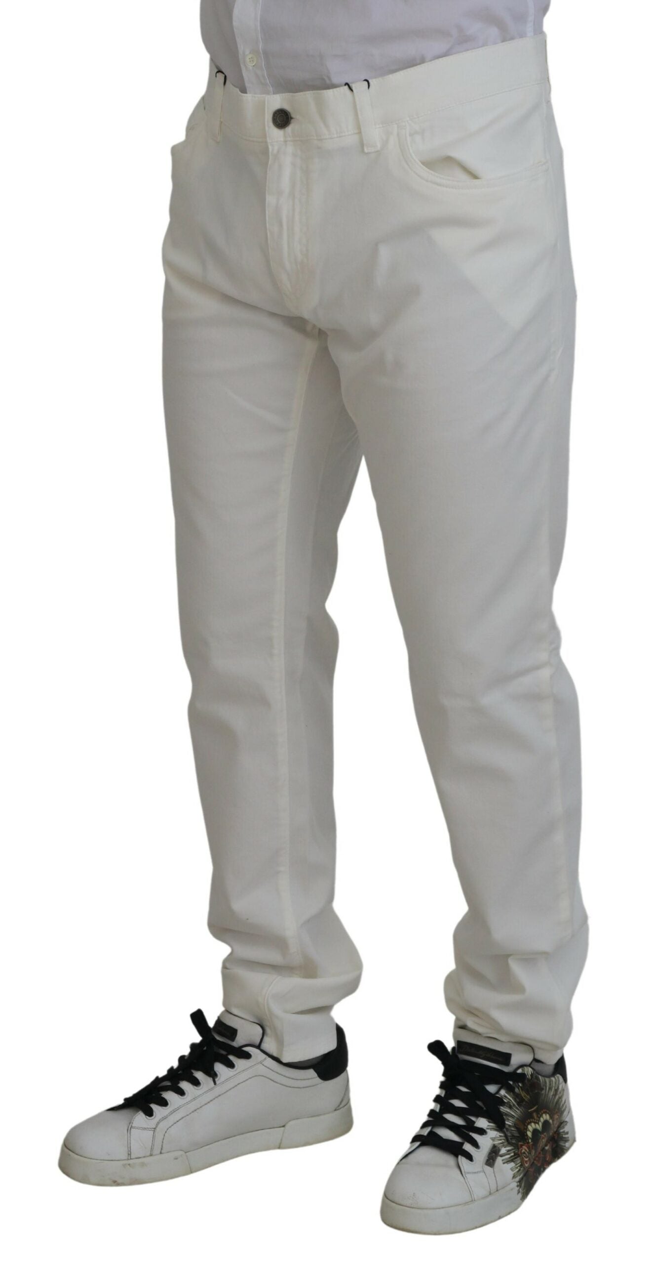 Dolce & Gabbana Elegant White Cotton Elastane Jeans