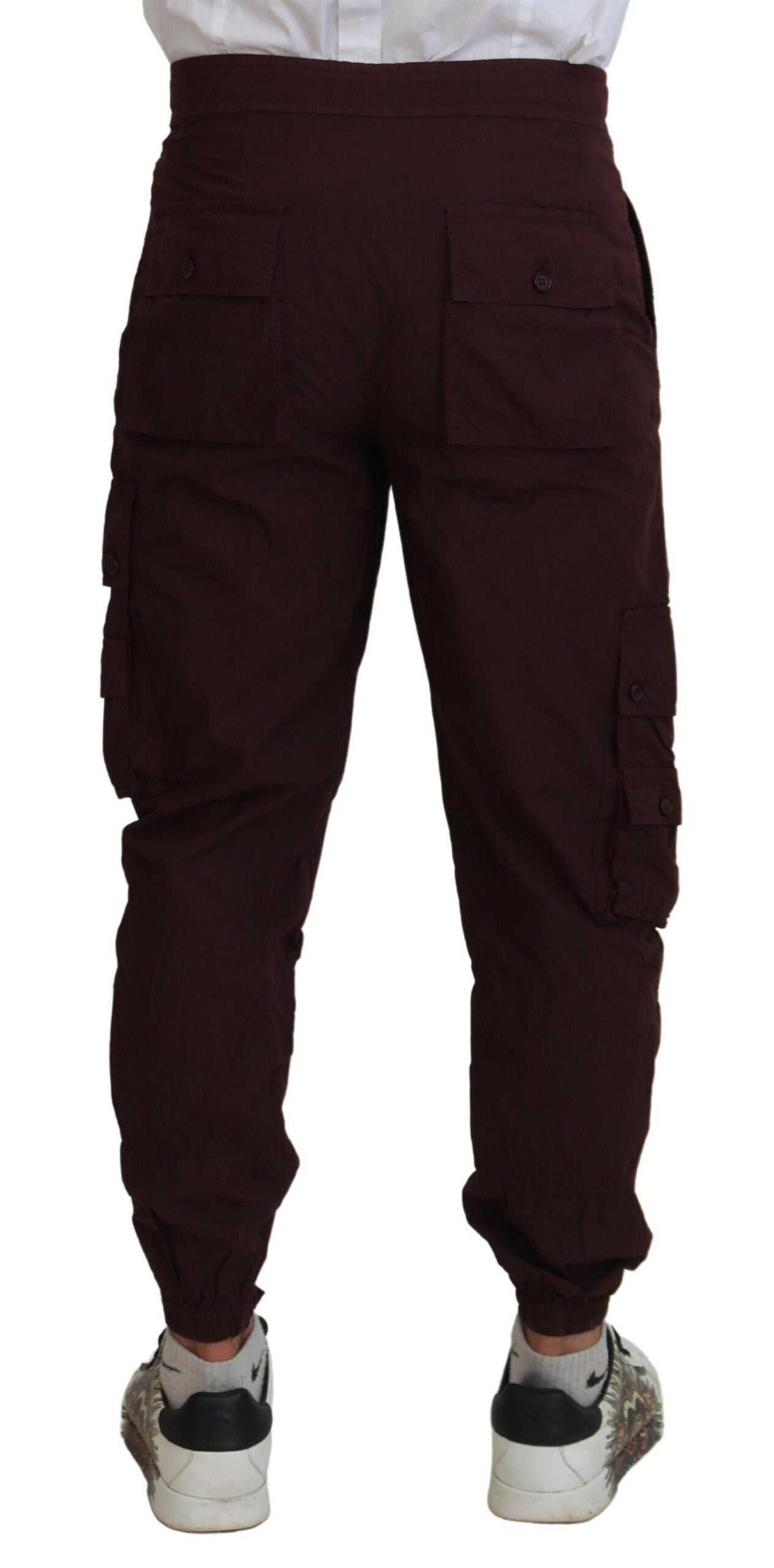 Dolce & Gabbana Elegant Burgundy Cotton Jogger Pants