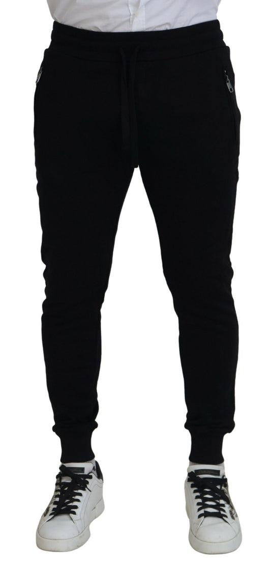 Dolce & Gabbana Sleek Black Cotton Jogger Pants