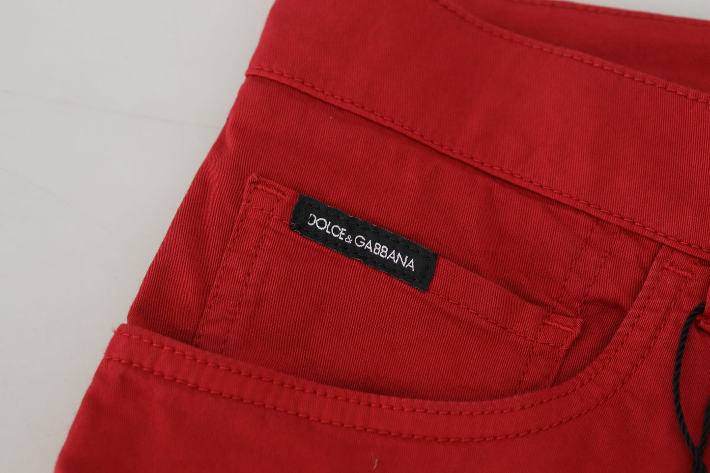 Dolce & Gabbana Elegant Skinny Red Denim Jeans