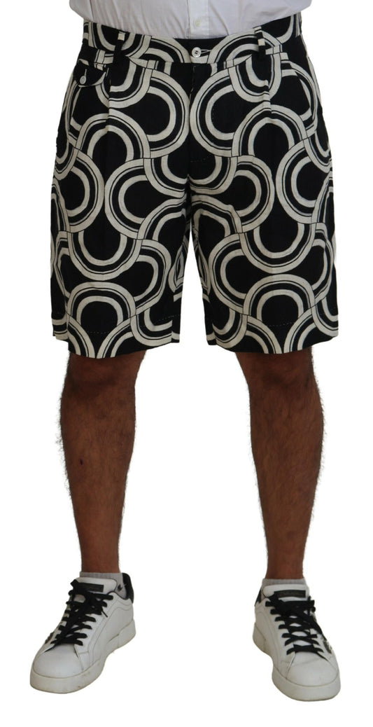 Dolce & Gabbana Chic Black and White Linen Shorts