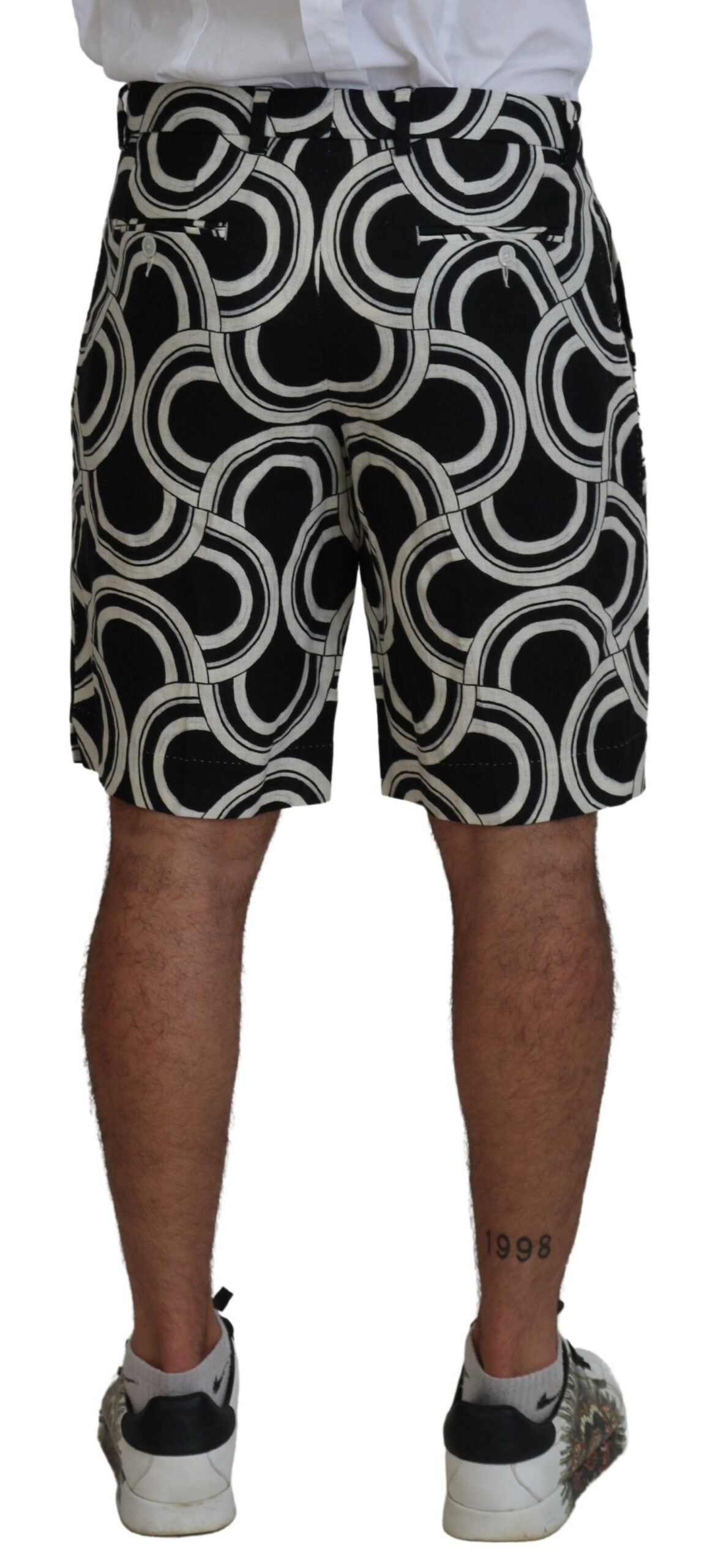 Dolce & Gabbana Chic Black and White Linen Shorts