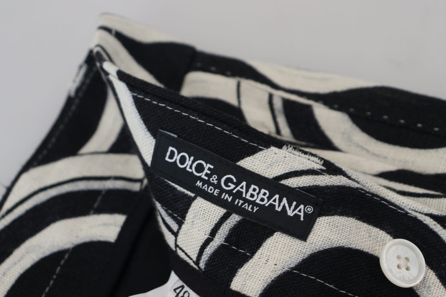 Dolce & Gabbana Chic Black and White Linen Shorts