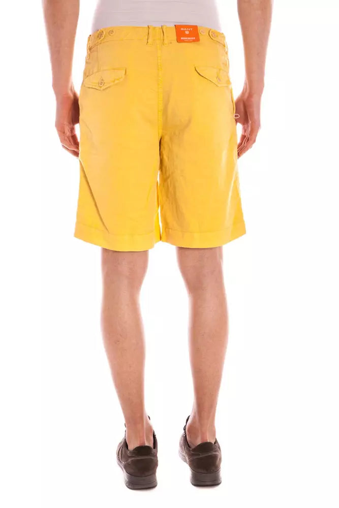 Gant Yellow Linen Men Pant