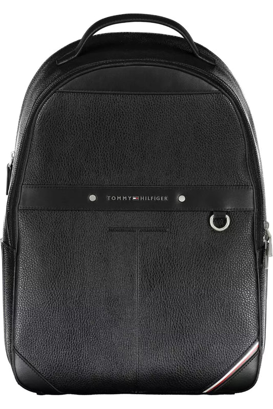 Tommy Hilfiger Black Polyethylene Men Backpack