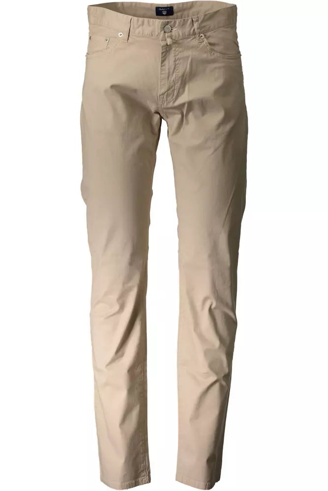 Gant Beige Cotton Men Trouser