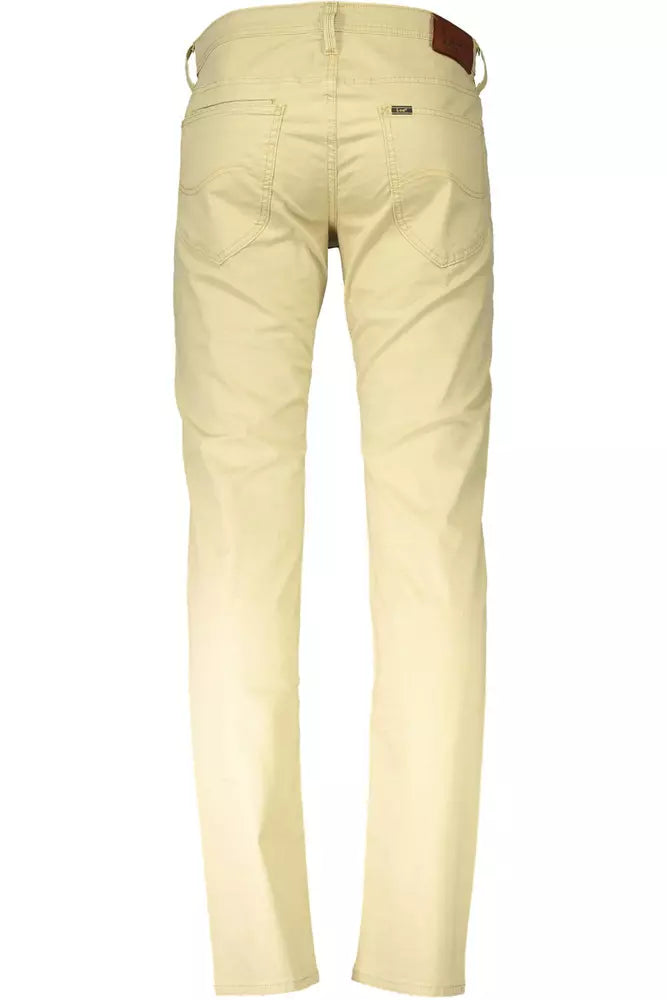 Lee Beige Cotton Men Trouser