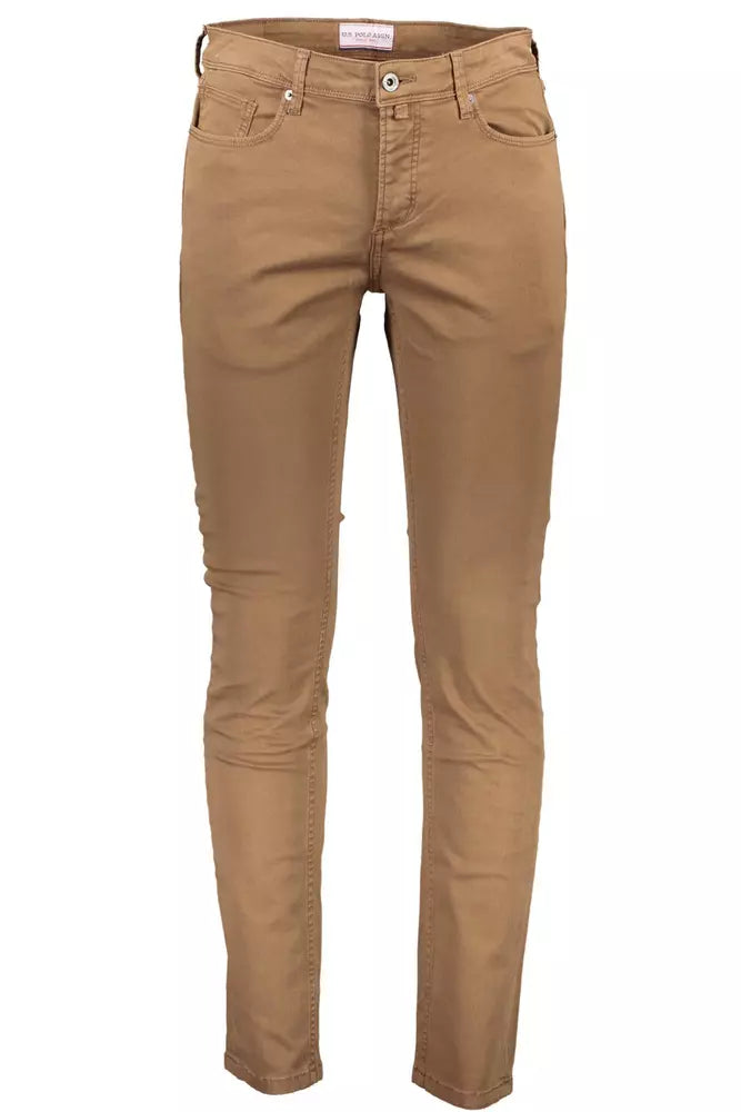 U.S. POLO ASSN. Brown Cotton Men Trouser