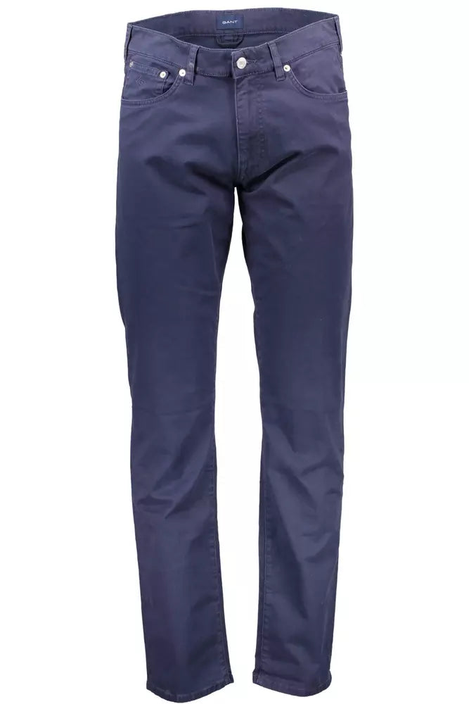 Gant Blue Cotton Men Trouser