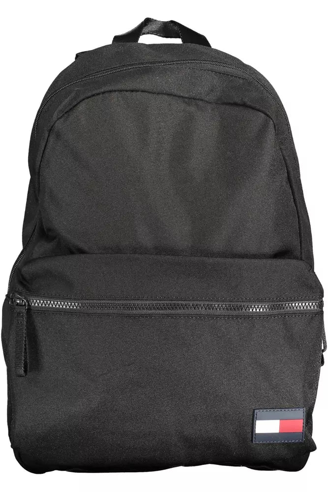 Tommy Hilfiger Black Polyester Men Backpack