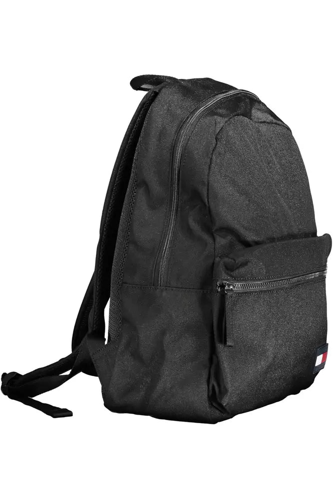 Tommy Hilfiger Black Polyester Men Backpack