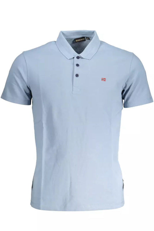 Napapijri Light Blue Cotton Men Polo