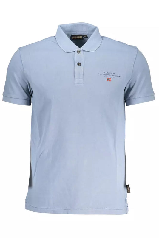 Napapijri Light Blue Cotton Men Polo Shirt