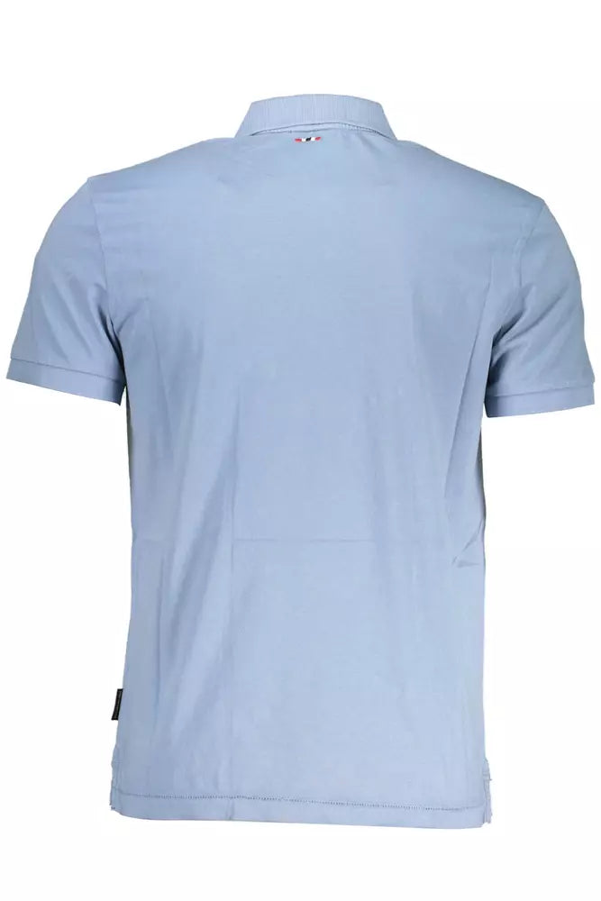 Napapijri Light Blue Cotton Men Polo Shirt