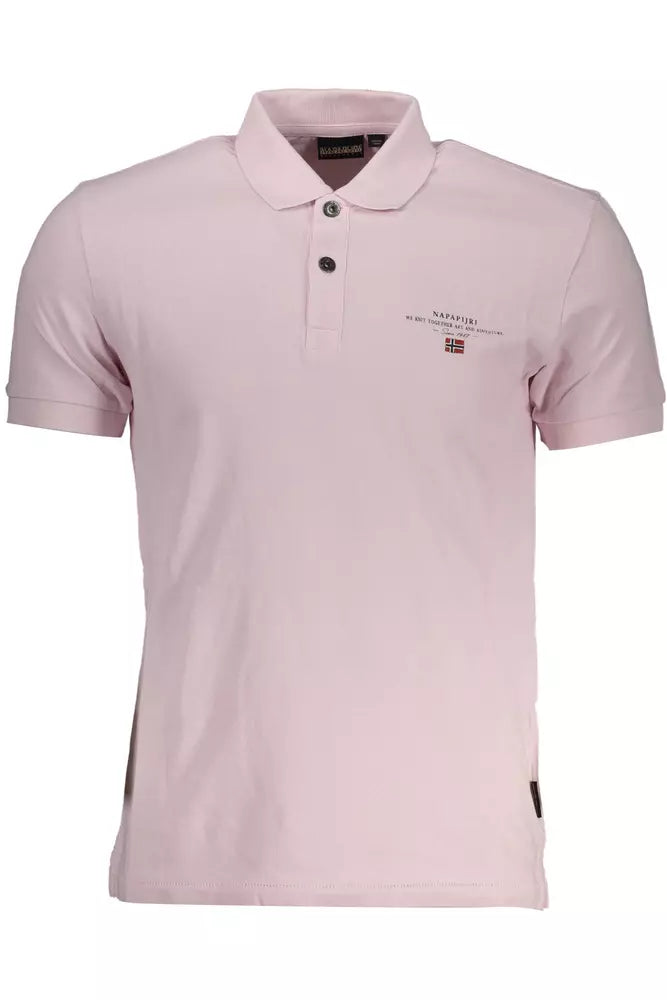 Napapijri Pink Cotton Men Polo Shirt