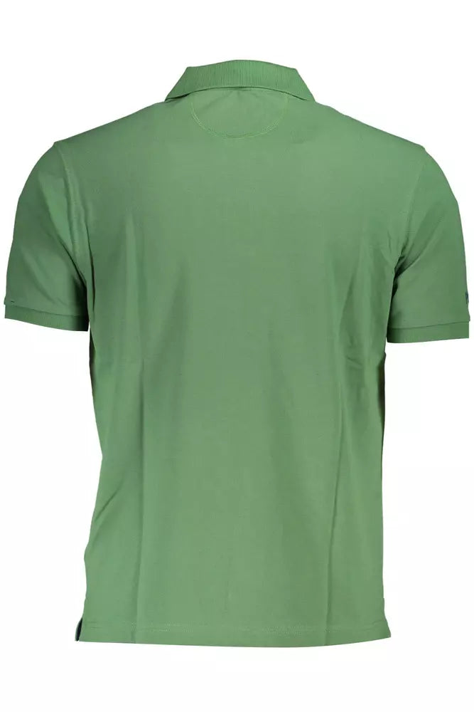 La Martina Green Cotton Men Polo Shirt