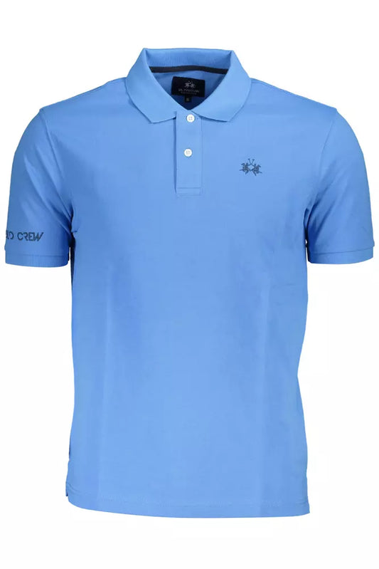 La Martina Light Blue Cotton Men Polo Shirt