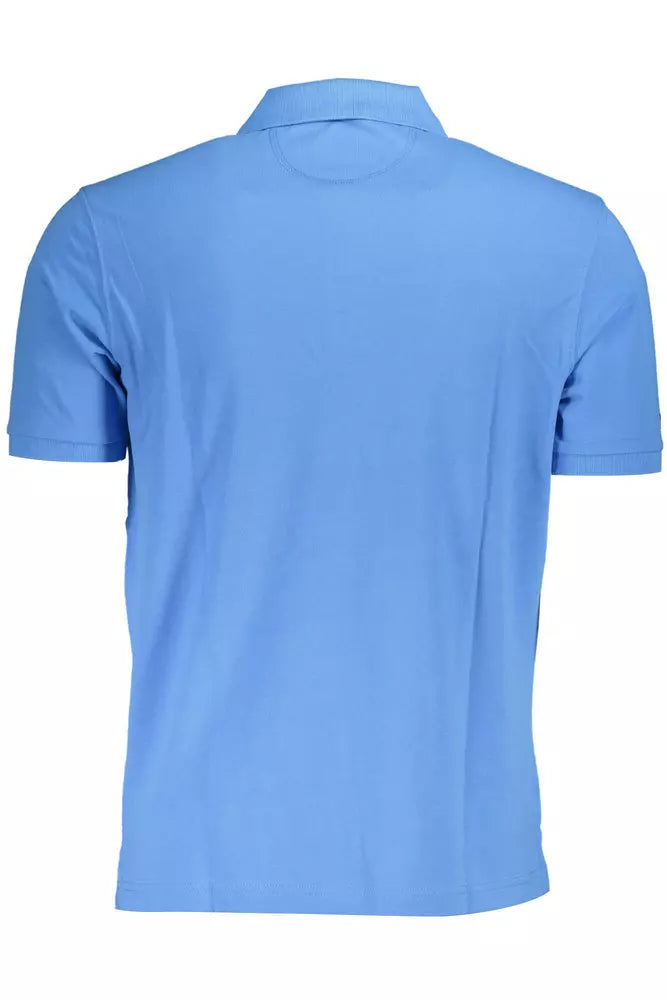 La Martina Light Blue Cotton Men Polo Shirt