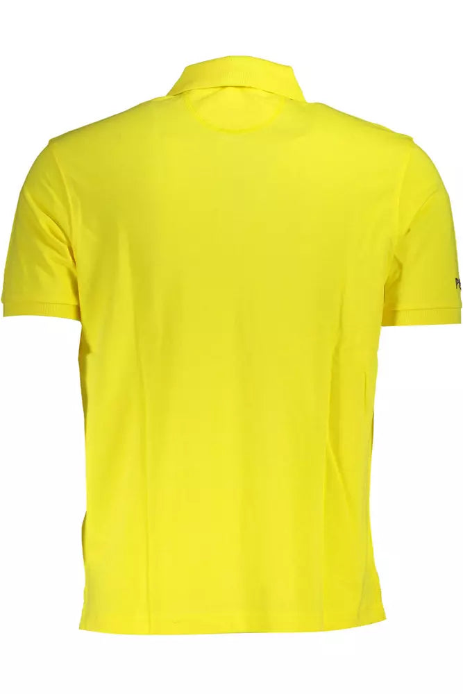 La Martina Yellow Cotton Men Polo Shirt